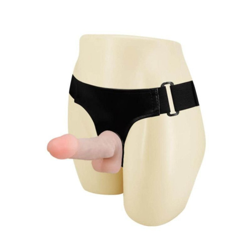 LyBaile Jessica Strap-On - Страпон с двумя насадками, 10.5х3 см (телесный)